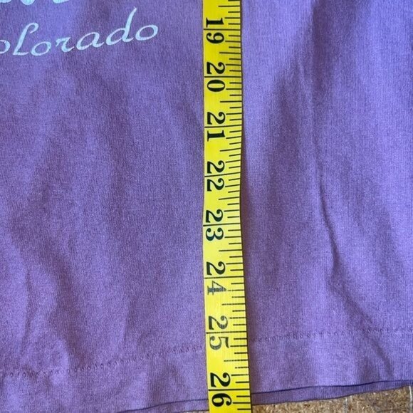 Adore Womens T-Shirt Mountain Graphic Cotton Purple Medium Casual Tee Vintage - Picture 7 of 9